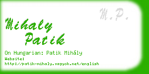 mihaly patik business card